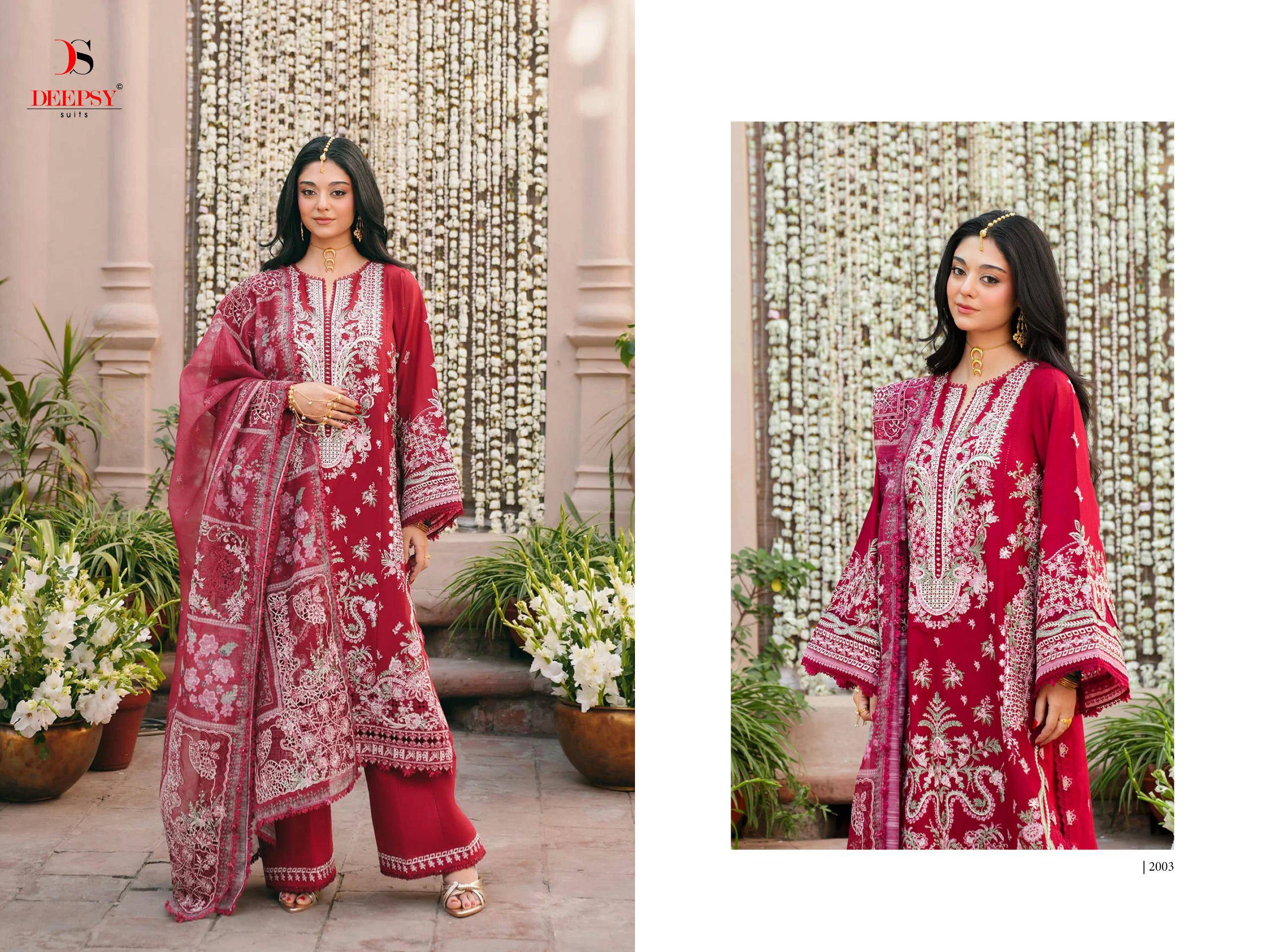 ELAF  Premium-5 Luxury Lawn by DEEPSY SUITS 2001 TO 2006 SERIES Pakistani Stylish Embroidered Pure Cotton Dresses At Wholesale Price